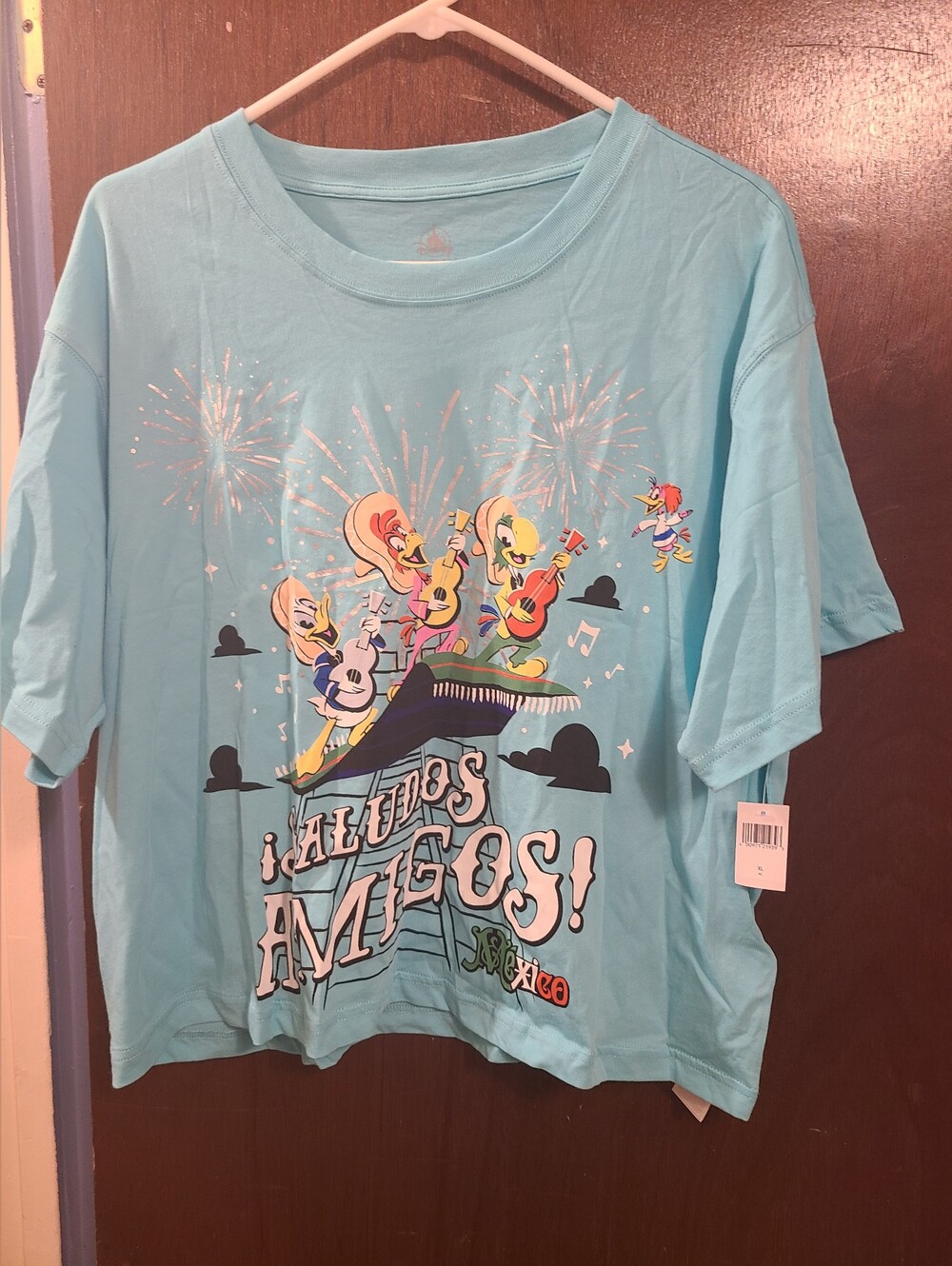 Disney Parks Epcot World Showcase Mexico Three Caballeros Shirt Semi Crop, XL